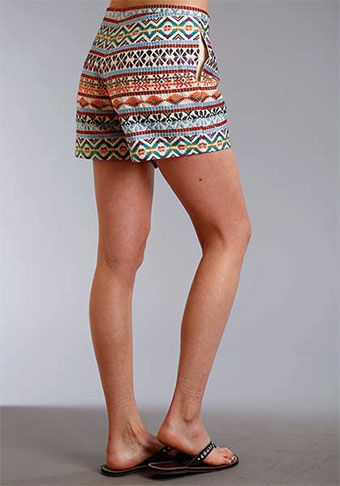 Stetson Ladies Canvas Embroidered Shorts #3