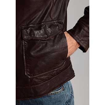 Stetson Men's Butter Soft Leather Jacket - Dark Brown #2
