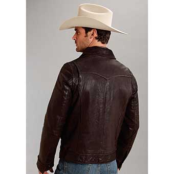 Stetson Men's Butter Soft Leather Jacket - Dark Brown #3