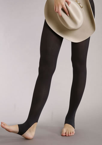 Stetson Ladies Footless Stirrup Tights - Dark Grey