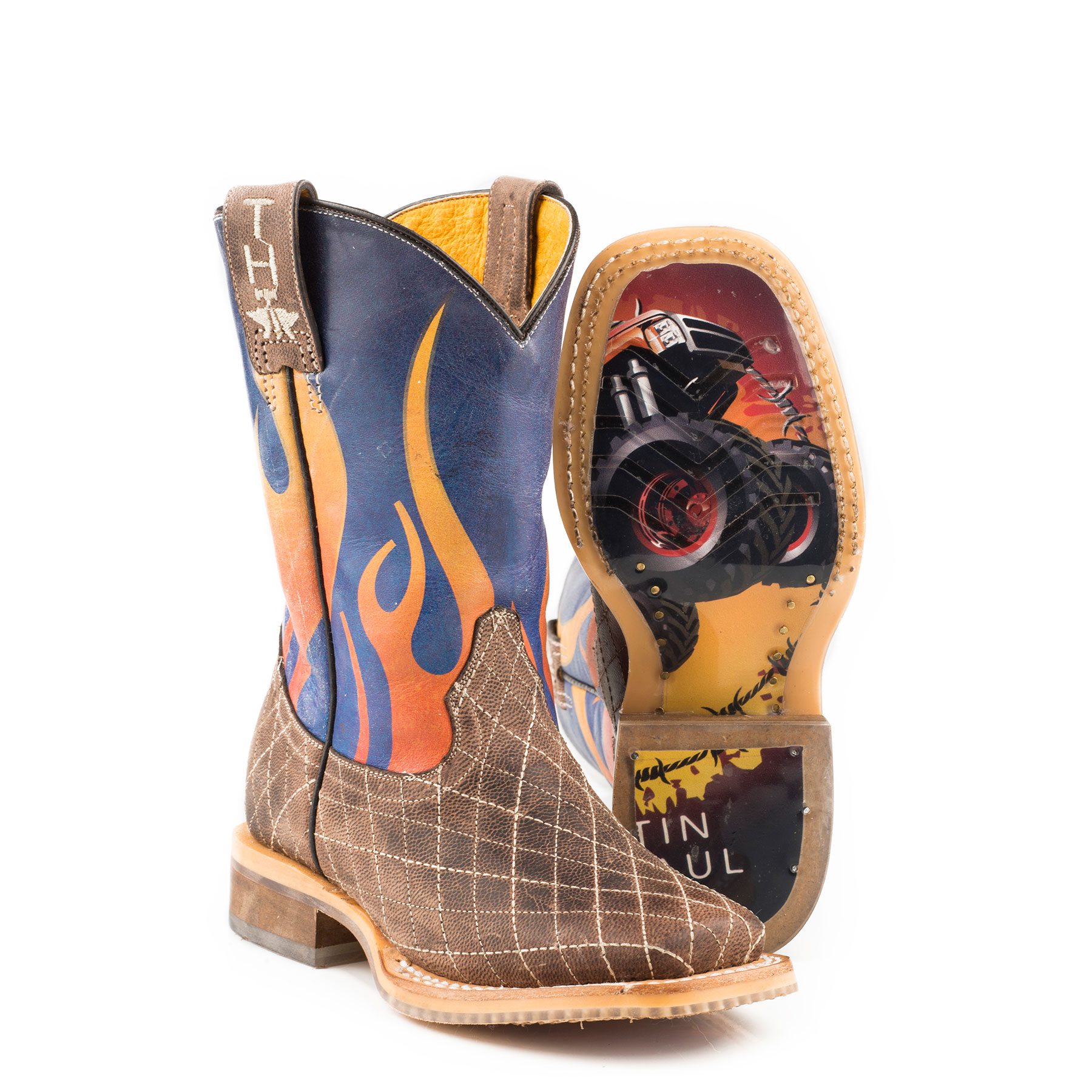Pungo Ridge Tin Haul Kids Blaze Boots w/Monster Truck Sole, Kids Tin