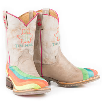 Tin Haul Kid's Neon Rainbow Boots w/Magical Sole #3