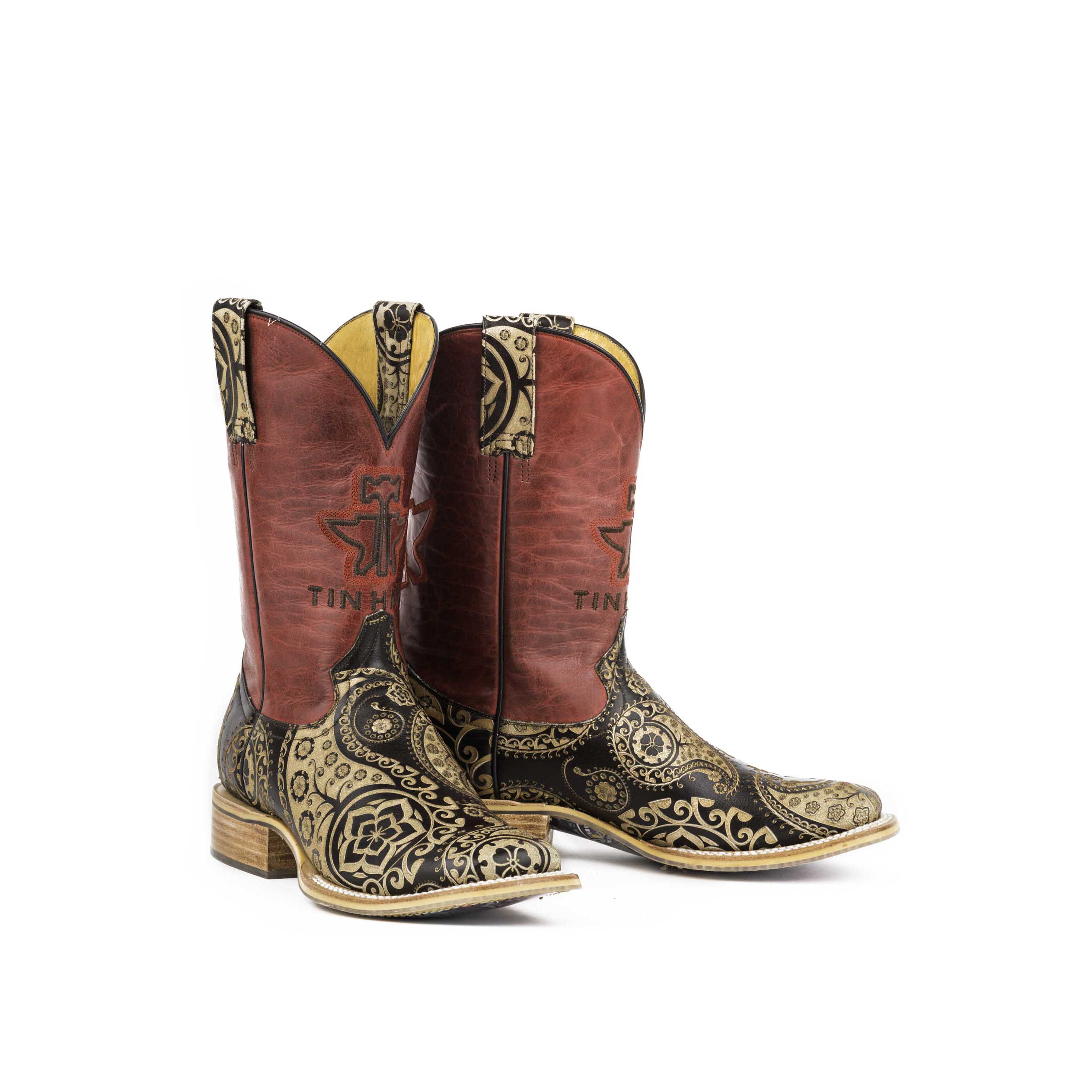Pungo Ridge Tin Haul Ladies Square Toe Boot Paisley Rocks/Artful