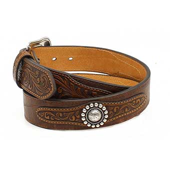 Ariat Men's Leather Belt w/Conchos - Brown #1