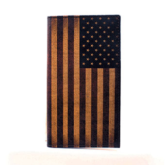 Nocona USA Flag Leather Rodeo Wallet/Checkbook Cover