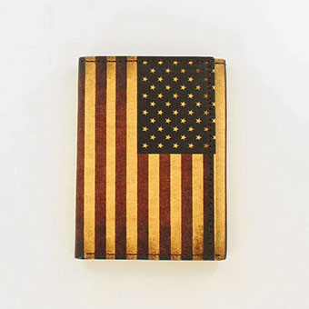 Nocona USA Flag Leather Tri-fold Wallet