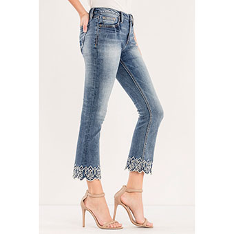 Miss Me Luxe Life Cropped Boot Cut Jeans w/Embroidery #2