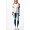Miss Me Patched Hoodie Knit Top - White