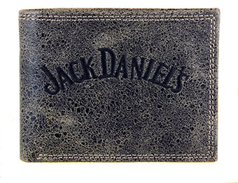 Jack Daniel's Charcoal Distressed Leather Billfold