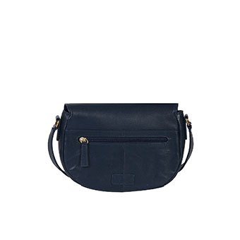 Scully Leather Small Full Flap Handbag - Navy Blue #2