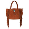Scully Leather Fringe & Studded Large Tote - Tan