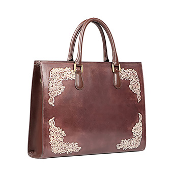 Scully West Laptop Tote - Brown Floral #3