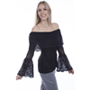 Scully Honey Creek On/Off Shoulder Ruffled Lace Blouse - Black