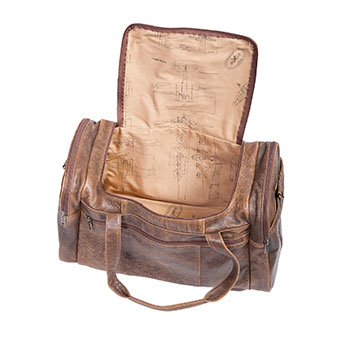Scully Aerosquadron Collection Walnut Antique Lamb Duffel Bag - Small #2