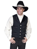 Men's WAH MAKER 4 Pocket Wool Vest w/Velvet Embossed Trim - Black