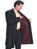 Men's WAH MAKER Wool Blend Frock Coat w/Dragon Lining - Black