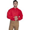 Men's WAH MAKER Button Front Band Collar Shirt - Red