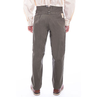 Men's WAH MAKER Cotton Herringbone Pants - Army Green #2