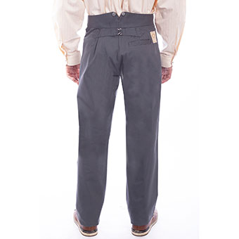 Men's WAH MAKER Cotton Herringbone Pants - Charcoal Grey #2