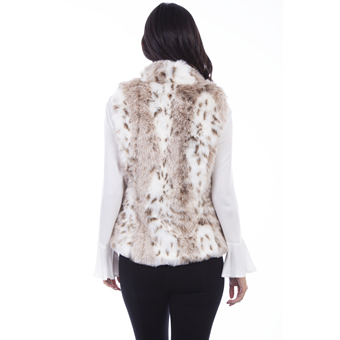 Scully Ladies Reversible Faux Fur Leopard Vest #2