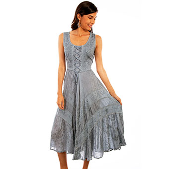 Scully Honey Creek Lace Front Sleeveless Dress - Ash Grey