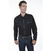 Scully Men's Solid Shirt w/Candy Cane Piping - Turquoise