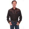 Scully Men's Tribal Embroidered Western Shirt - Black