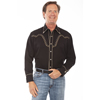 Scully Men's Diamond Embroidered Western Shirt - Black