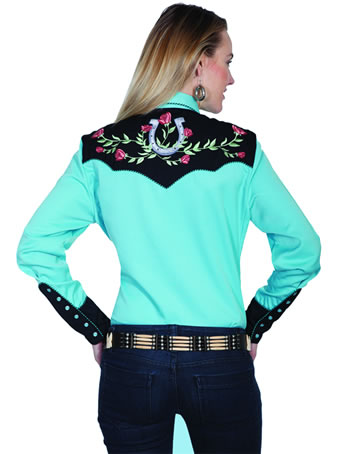 Scully Ladies Long Sleeve Shirt w/Horseshoe Embroidery #2