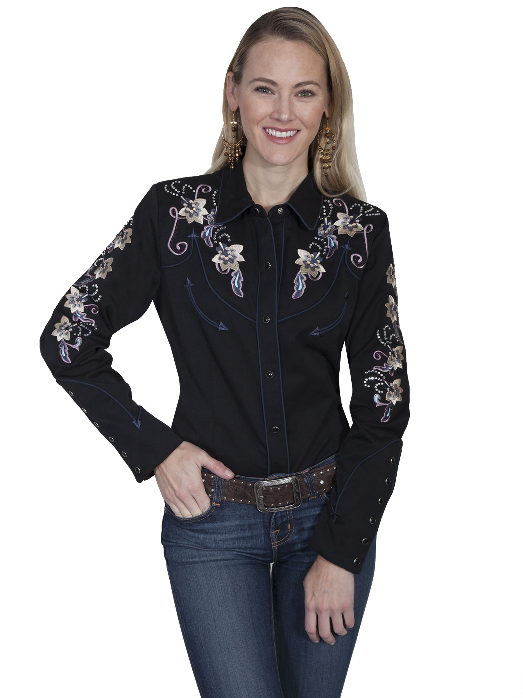 Pungo Ridge - Scully Ladies L/S Floral Embroidered Western Shirt ...