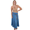 Cantina Collection Ladies Acid Wash Skirt w/Beaded Belt - Light Blue