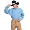 Scully Men's RangeWear Bib Front Shirt - Light Blue
