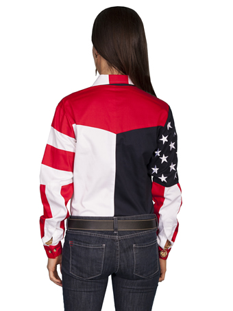 Scully Ladies RangeWear Long Sleeve Shirt w/Embroidered Star & Flag #2