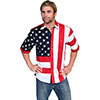 Scully Men's Short Sleeve Shirt w/Embroidered Stars & Stripes Flag