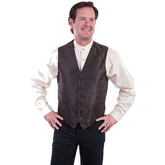 Scully Men's Rangewear Classic Paisley Vest - Brown #1