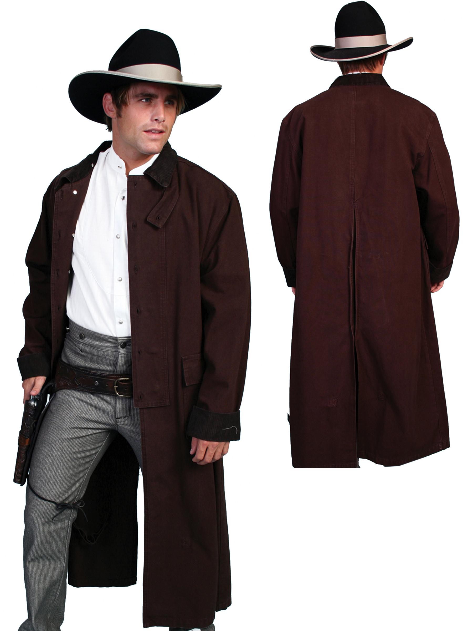 Camisa Western Scully Rangewear Masculina - Estilo Railroader Manga Longa Em Algodão