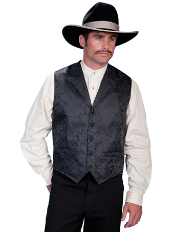Scully RangeWear Men's Notch Collar Dragon Vest - Black