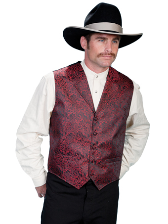 Scully RangeWear Men's Notch Collar Dragon Vest - Red