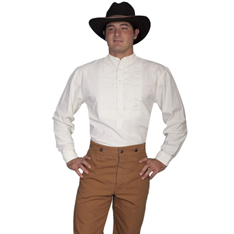 Scully Men's RangeWear Paisley Inset Bib Shirt - Ivory