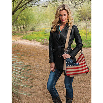 Scully Studded American Flag Handbag #3