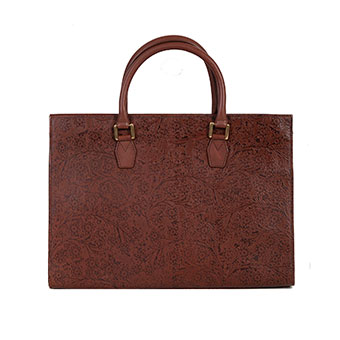 Scully Kester Flower Embossed Leather Handbag - Brown