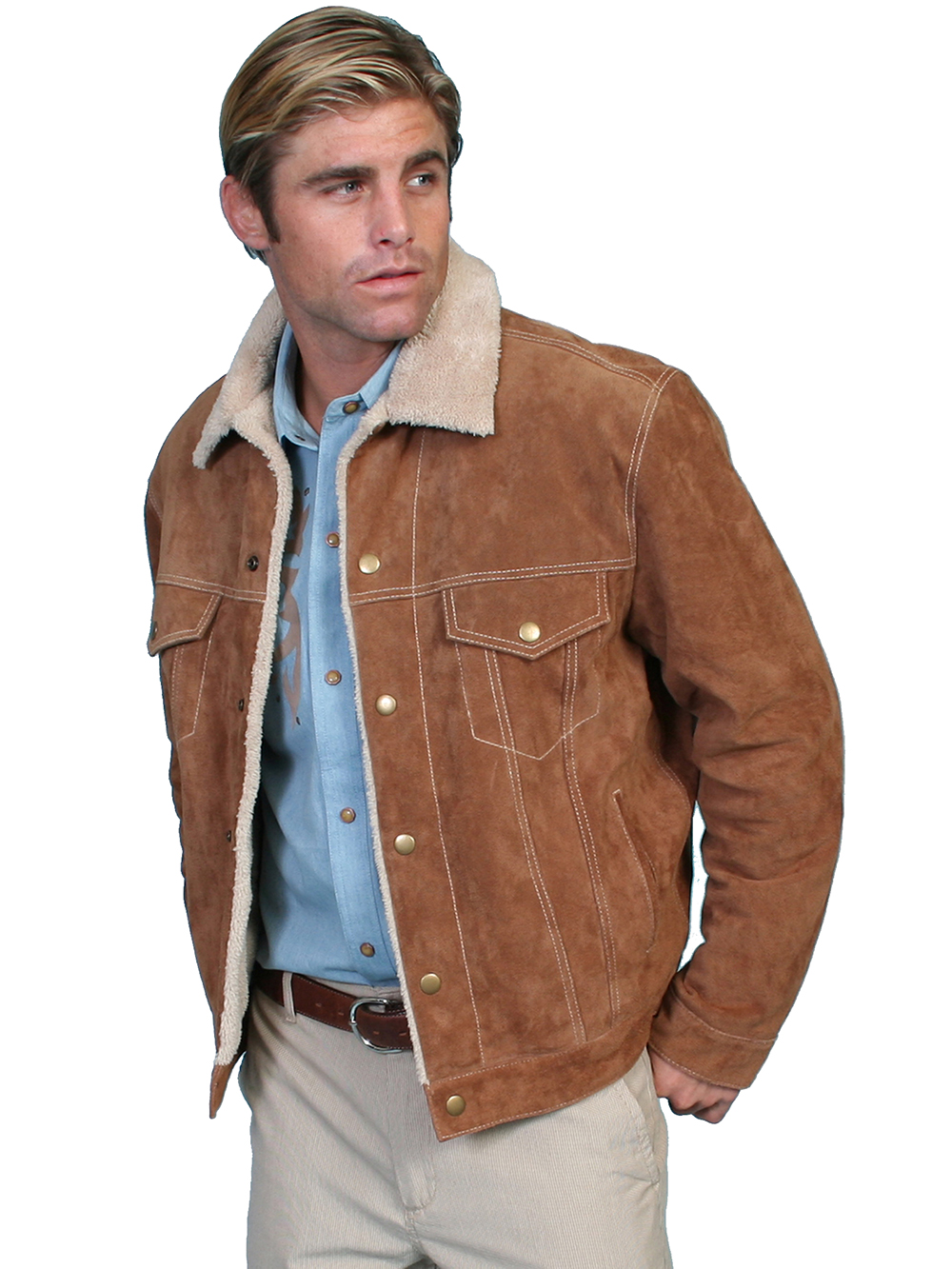 Pungo Ridge - Scully Men's Boar Suede Jean Jacket - Cafe Brown, Scully ...