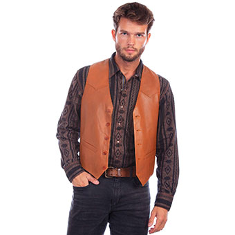 Scully Men's Hand Finished Lamb Western Vest - Ranch Tan #1