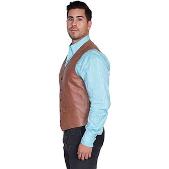 Scully Men's Hand Finished Lamb Western Vest - Antique Brown #3