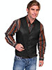 Scully Men's Hand Finished Lamb Western Vest Single Point - Black