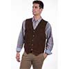 Scully Men's Calf Suede Snap Front Vest - Brown