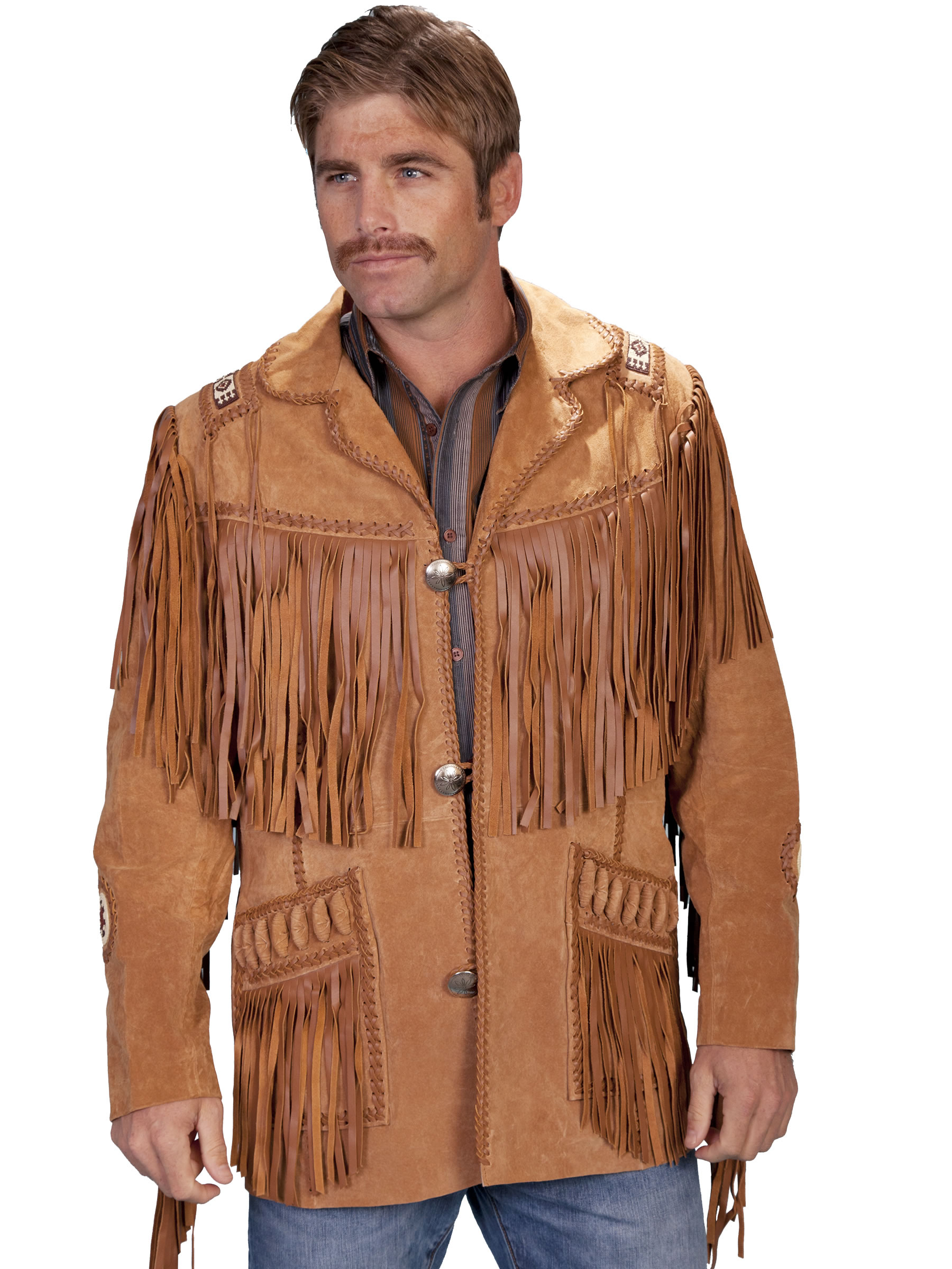 Pungo Ridge - Scully Men's Boar Suede Fringed Jacket - Bourbon, Scully ...