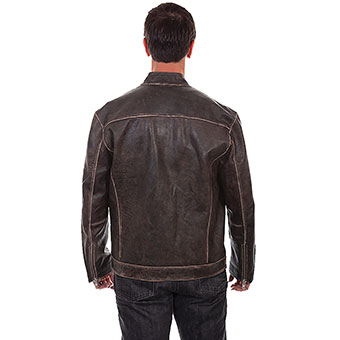 Scully Men's Sanded Calf Racing Jacket - Charcoal #2