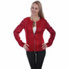 Scully Ladies Elasticized Leather Jacket - Red Lamb
