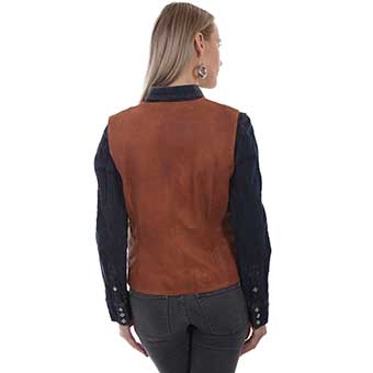 Scully Ladies Western Leather Vest - Cognac #2
